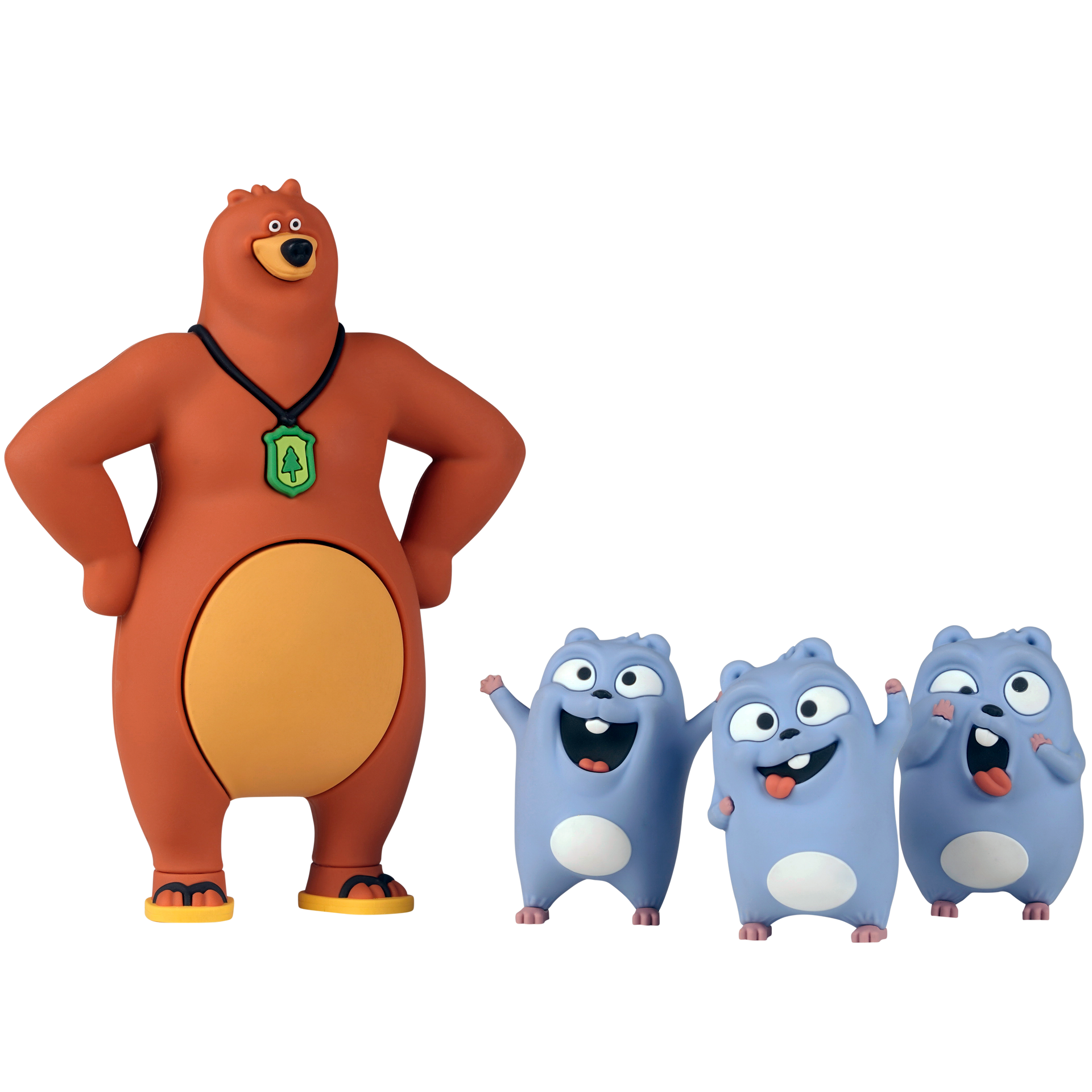 Set de 3 figurines Lemmings et 1 figurine Grizzy